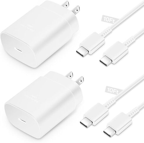 Type C Charger Fast Charging, 2 Pack 25W USB C Charger Type C Super Fast Charging with 10 FT Android Phone Fast Charger USB C Cable Compatible with Galaxy S24 Ultra/S23/S22/S21/S20/Phone 15 Pro Max in Saudi Arabia