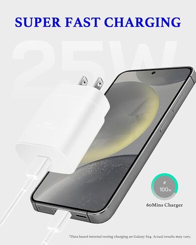 Type C Charger Fast Charging, 2 Pack 25W USB C Charger Type C Super Fast Charging with 10 FT Android Phone Fast Charger USB C Cable Compatible with Galaxy S24 Ultra/S23/S22/S21/S20/Phone 15 Pro Max in Saudi Arabia