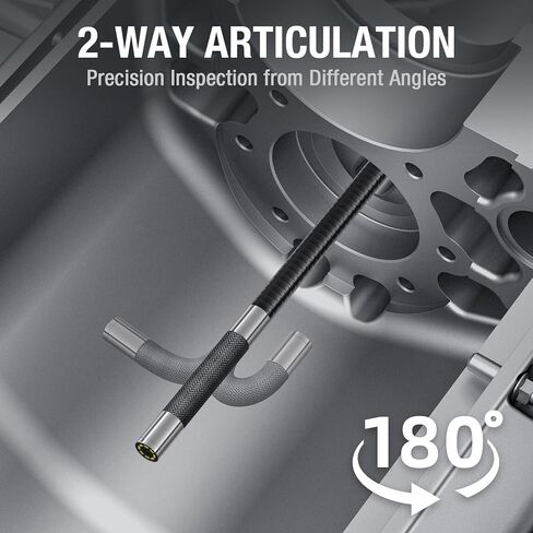 منظار مفصلي ثنائي الاتجاه، كاميرا منظار Teslong USB C مع 8 مصابيح LED قابلة للتعديل، نطاق كاميرا فحص الأفعى المرن لميكانيكا السيارات، متوافق مع iPhone 15 16، وهواتف Android in Kuwait