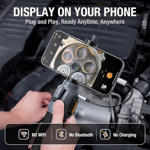 منظار مفصلي ثنائي الاتجاه، كاميرا منظار Teslong USB C مع 8 مصابيح LED قابلة للتعديل، نطاق كاميرا فحص الأفعى المرن لميكانيكا السيارات، متوافق مع iPhone 15 16، وهواتف Android in Kuwait
