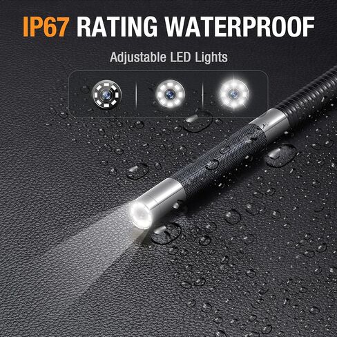 منظار مفصلي ثنائي الاتجاه، كاميرا منظار Teslong USB C مع 8 مصابيح LED قابلة للتعديل، نطاق كاميرا فحص الأفعى المرن لميكانيكا السيارات، متوافق مع iPhone 15 16، وهواتف Android in Kuwait