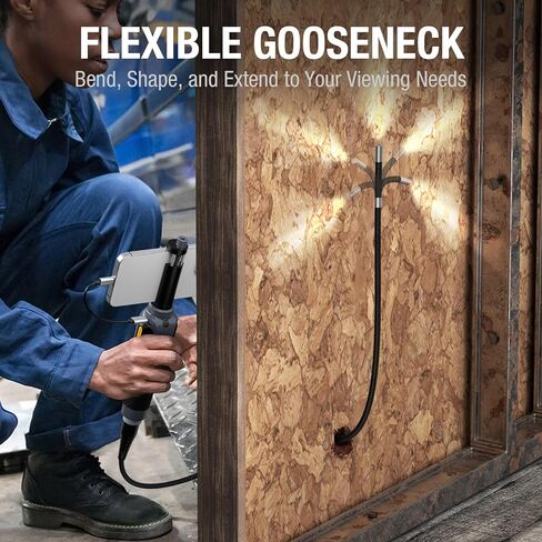 منظار مفصلي ثنائي الاتجاه، كاميرا منظار Teslong USB C مع 8 مصابيح LED قابلة للتعديل، نطاق كاميرا فحص الأفعى المرن لميكانيكا السيارات، متوافق مع iPhone 15 16، وهواتف Android in Kuwait