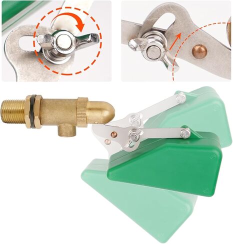 تعويم الكرة صمام النحاس مع 1/2 بوصة إمدادات أنبوب الذكور البلاستيك صمام تعويم المياه مع ذراع قابل للتعديل التلقائي ملء تغذية لحمام السباحة، خزان المياه، أحواض السمك، حوض مياه الماشية (4 حزمة، الأخضر) in Kuwait