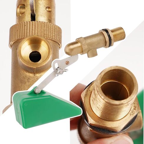 تعويم الكرة صمام النحاس مع 1/2 بوصة إمدادات أنبوب الذكور البلاستيك صمام تعويم المياه مع ذراع قابل للتعديل التلقائي ملء تغذية لحمام السباحة، خزان المياه، أحواض السمك، حوض مياه الماشية (4 حزمة، الأخضر) in Kuwait