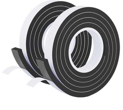 Weather Stripping Door Seal Black,1/2Inch Wide X 3/8Inch Thick,Air Conditioner Window Seal,Self Adhesive Foam Tape High Density Foam Sealing Strip,Soundproof Foam Tape Roll,2 Rolls Total 13.2Ft in Kuwait