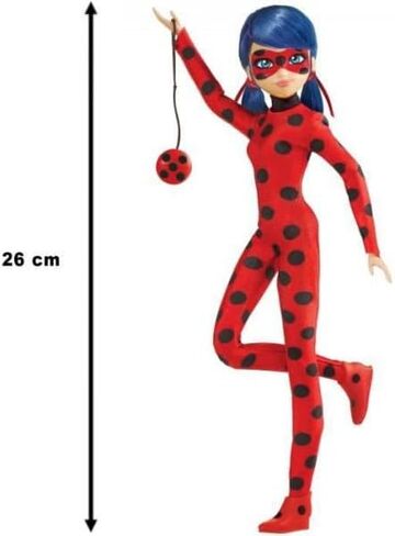 BANDAI Miraculous Ladybug and Cat Noir Toys Ladybug Fashion Doll | Articulated 26cm Ladybug Doll with Accessories Kwami | Marinette Superhero Ladybug Figurine Dolls Range in Saudi Arabia