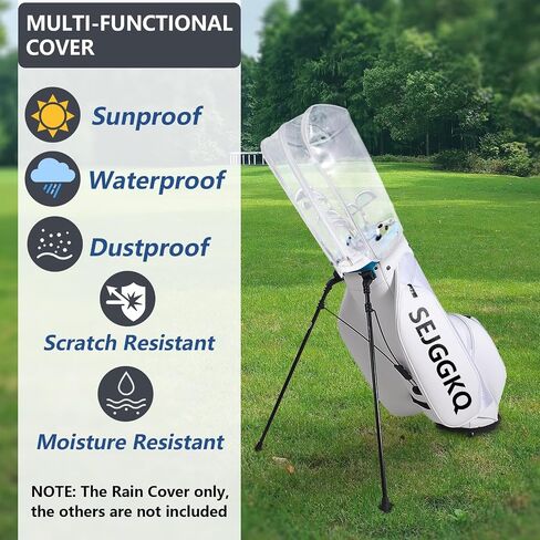 Golf Bag Cover,Golf Bag Rain Hood,Club Waterproof Covers Accessories Caddy Head Protector,Accessory Zipper Protective Dustproof Top Rainproof for Mens Women Golfer,Tour,Stand Bags in Kuwait