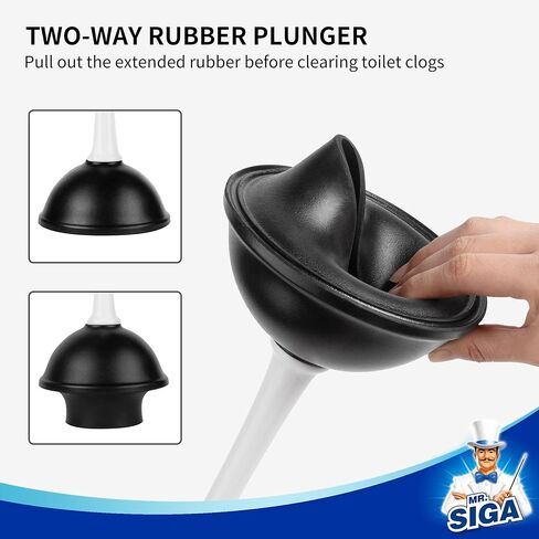 MR.SIGA Toilet Plunger and Bowl Brush Combo for Bathroom Cleaning, Gray, 1 Set in Kuwait