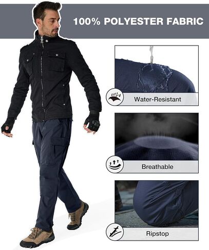 MOURCE Ripstop Work Pants for Men Stretch - Water Resistant Quick Dry Mens Tactical Pants with 9 Pockets in Kuwait