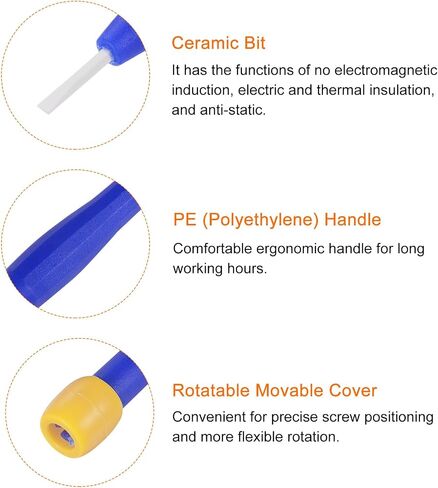 HARFINGTON Plastic Screwdriver 2.5mm Slotted Head Screw Driver Ceramic Repair Hand Tool with Rotatable Cover for High Frequency Maintenance Circuit Adjustment in Kuwait
