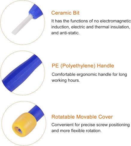 HARFINGTON Plastic Screwdriver 2.5mm Slotted Head Screw Driver Ceramic Repair Hand Tool with Rotatable Cover for High Frequency Maintenance Circuit Adjustment in Kuwait