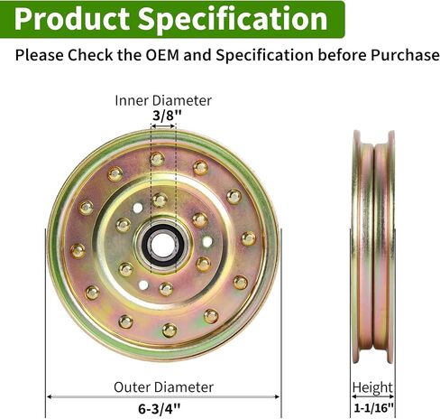 Flat Idler Pulley for Exmark/Toro 116-4667, 1-633109, 132-9424 Fits for Exmark Lazer Z, Toro Z Master Lawn Mower in Saudi Arabia