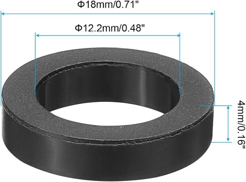 PATIKIL Round Electrical Outlet ABS Spacers Washer, 30 Pcs 12.2mm ID, 18mm OD, 4mm Length Without Threaded,Switch and Receptacle Spacers Hardware for M12 Screws in Saudi Arabia