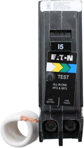 Eaton Type BR 15-Amp 1-Pole Dual Function AFCI/GFCI Circuit Breaker in Saudi Arabia