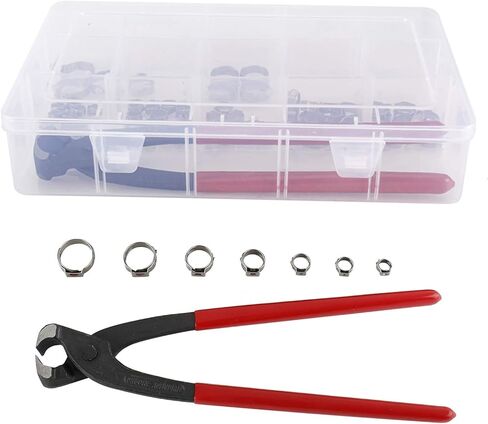 70 قطعة 7-21 مللي متر 304 مشابك خرطوم أذن واحدة من الفولاذ المقاوم للصدأ مع ذو طيات in Kuwait