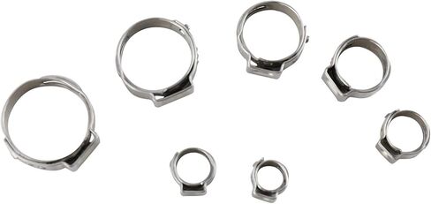 70 قطعة 7-21 مللي متر 304 مشابك خرطوم أذن واحدة من الفولاذ المقاوم للصدأ مع ذو طيات in Kuwait