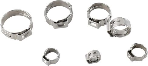 70 قطعة 7-21 مللي متر 304 مشابك خرطوم أذن واحدة من الفولاذ المقاوم للصدأ مع ذو طيات in Kuwait