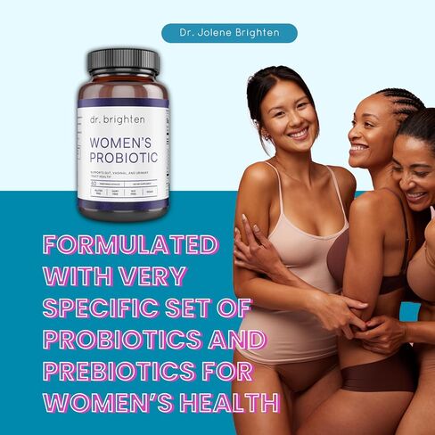 Dr. Brighten Women’s Probiotic - Probiotics, Prebiotics with Antioxidants & Sunfiber for Healthy Hormones, Balanced Female Microbiome, Ovaries and Immune Health - 60 Capsules in Kuwait