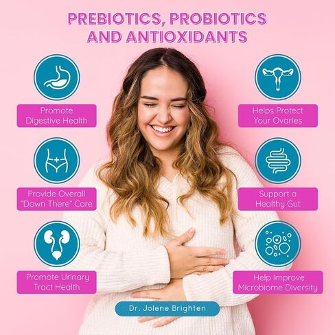 Dr. Brighten Women’s Probiotic - Probiotics, Prebiotics with Antioxidants & Sunfiber for Healthy Hormones, Balanced Female Microbiome, Ovaries and Immune Health - 60 Capsules in Kuwait