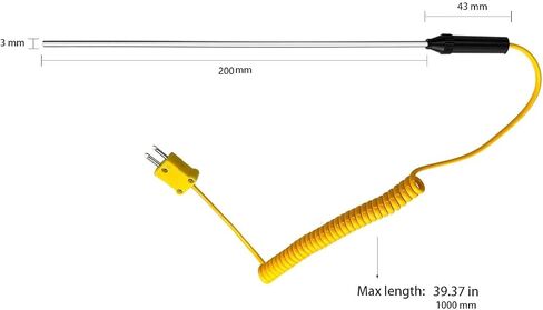 High Precision K Type Thermocouple Probe,TP-10 Stainless Steel Temperature Sensor,Needle Tip, Digital Thermometer, Temperature Range -50 to 600°C, Ideal Handheld High-Temperature Measurement Tool in Saudi Arabia