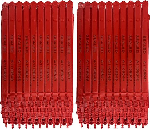 Red Plastic Security Seals (8") - Self Locking Shipping Seal with Print Progressive Numbering – Tamper Proof for Trucks, Trailers, Cargo, Containers, Luggage (1000ct) in Saudi Arabia
