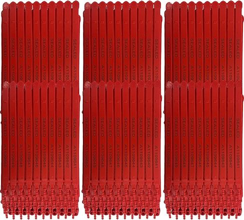 Red Plastic Security Seals (8") - Self Locking Shipping Seal with Print Progressive Numbering – Tamper Proof for Trucks, Trailers, Cargo, Containers, Luggage (1000ct) in Saudi Arabia