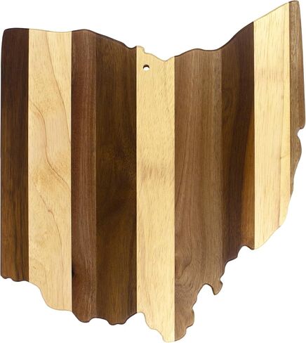Totally Bamboo Rock & Branch Series Shiplap Ohio State Shaped Wood Serving and Cutting Board | Great for Wall Art in Kuwait