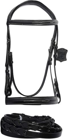 Wonder Care Top Grain Cowhide Leather English Bridle Snaffle Horse Bridle Noseband with Browband Horse Bit Bridle with Reins Bridles for Horses in Saudi Arabia