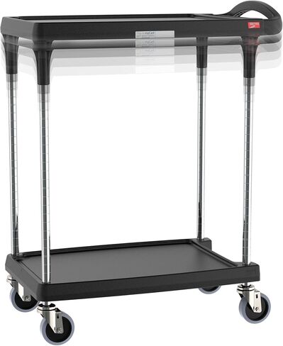 Metro myCart Plus Utility Cart - Choose-Your-Height Adjustable Heavy Duty Rolling Cart for Home, Commercial and Industrial Use - 3-Shelf, 400 lbs Capacity - 23.9" W x 34.4" L x 35.5-39.5" H - Black in Saudi Arabia