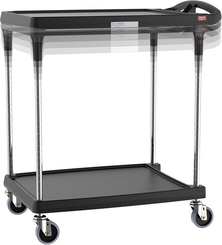 Metro myCart Plus Utility Cart - Choose-Your-Height Adjustable Heavy Duty Rolling Cart for Home, Commercial and Industrial Use - 3-Shelf, 400 lbs Capacity - 23.9" W x 34.4" L x 35.5-39.5" H - Black in Saudi Arabia
