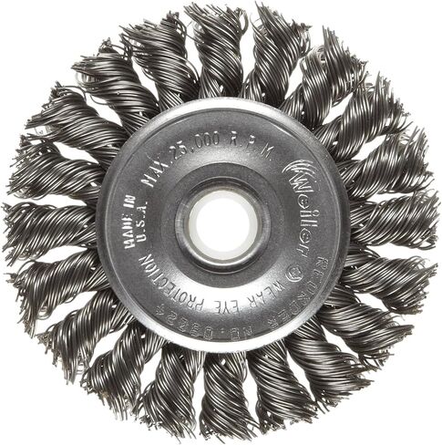 Weiler 08014 3" Standard Twist Knot Wire Wheel .014" Steel Fill 1/2"-3/8" Arbor Hole Made in The USA (Pack of 10) in Kuwait