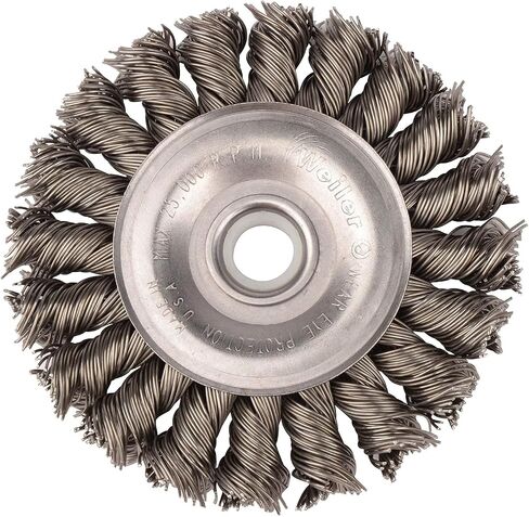 Weiler 08014 3" Standard Twist Knot Wire Wheel .014" Steel Fill 1/2"-3/8" Arbor Hole Made in The USA (Pack of 10) in Kuwait