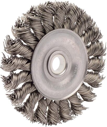 Weiler 08014 3" Standard Twist Knot Wire Wheel .014" Steel Fill 1/2"-3/8" Arbor Hole Made in The USA (Pack of 10) in Kuwait