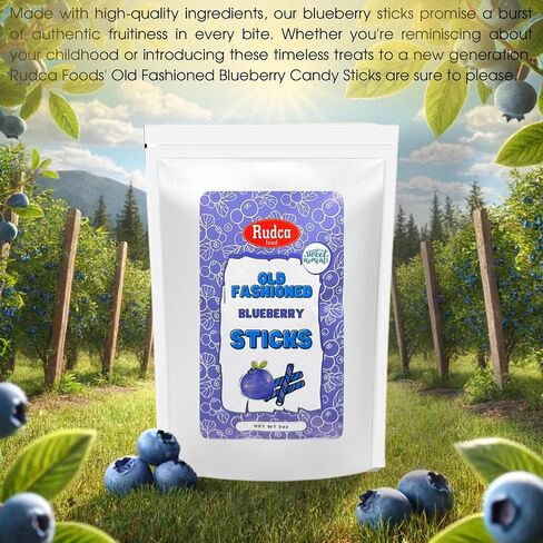 Rudca Food Exclusive Old-Fashioned Blueberry Candy Sticks - Sweet Moments, Nostalgic Candy Canes 5 oz (Pack of 1) in Saudi Arabia