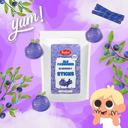 Rudca Food Exclusive Old-Fashioned Blueberry Candy Sticks - Sweet Moments, Nostalgic Candy Canes 5 oz (Pack of 1) in Saudi Arabia