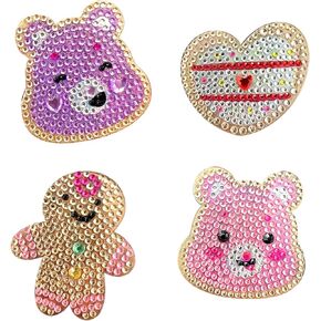 StickerBeans® “The Original Rhinestone Sticker" – Care Bear Collection (2" x 2", 4-Pack) - Sparkly, Adhesive Back - Embellish, Collect, Trade, Gift - Laptop, Phone Case, Water Bottle - Kids Teens