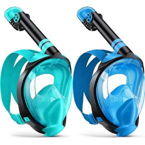 Zenoplige Full Face Snorkel Mask Adults with Camera Mount，Dry-Top Snorkeling Gear for Adults，Foldable 180-Degree Panoramic Anti-Fog Scuba Mask for Snorkeling Diving Swimming Travel
