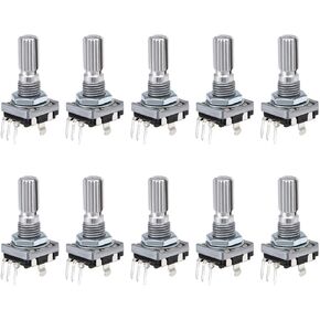 uxcell 360 Degree Rotary Encoder Code Switch Digital Potentiometer 3 Pins 14mm Shaft 10pcs