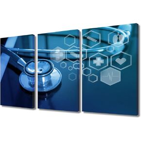 Canvas Wall Art for Young Scientist Wall Decor Wall Art Clinical Laboratory Decor Office Clinics Hospitals Home Decorative Painting Posters Prints Modern Artwork Wooden Frame Ready to Hang - 40"Wx60"H