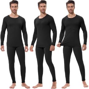 URATOT 3 Sets Men's Thermal Underwear Set Fleece Lined Long Johns Thermal Underwear Base Layer Set for Men Cold Winter in Kuwait