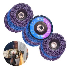 10 Pack Strip Discs Stripping Wheel for Angle Grinder, Abrasive Strip Disc to Clean and Remove Paint, Rust, Adhesive, Welds Oxidation (4" x 5/8")
