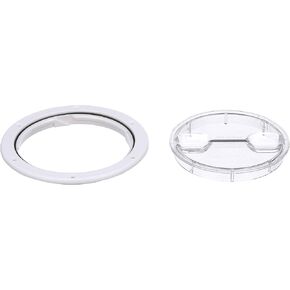 Seachoice Twist 'N' Lock Deck Plate, White w/Clear Insert, Up to 6-1/2 in. Diameter