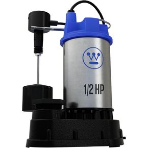 Westinghouse 1/2 HP Submersible Sewage Sump Pump with Vertical Float Switch, Cast Iron, 6500 GPH Max Flow, Automatic Sewage Ejector Pump, Handles Solids Up to 2", Includes 2" Quick Connect Fitting