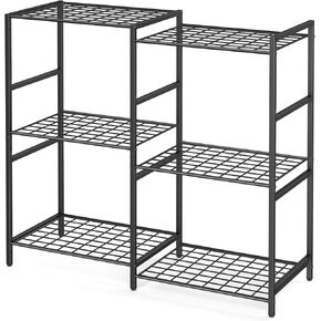 6-Tier Small Garage Shelf, Utility Garage Shelving Units and Storage, Heavy Duty Wire Shelving Metal Storage Shelves, Standing Shelf for Pantry, Laundry Room, Kitchen 34.72"L x 12.63"W x 30.94"H Black