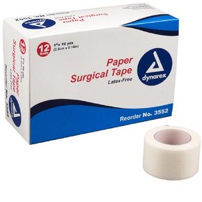Paper Surgical Tape, Hypoallergenic (Porous), 1" x 10 yards - (Case) 12 Rolls/Box, 12 Box/Case