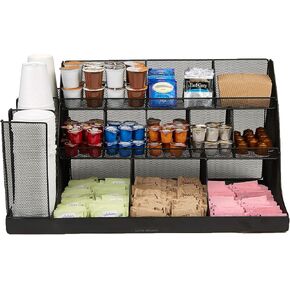 Mind Reader 14 Compartment Condiment organizer, Black