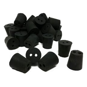 RS-3-2 Rubber Stoppers, Size 3, Drilled 2-Holes (1-Pound Pack)