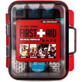 EVERLIT 400 Pcs Emergency First Aid Kit Medical Kit Professional Med Kit Supplies for Preparedness, Survival, Office, School, Home, Disaster, Car, Business, Restaurant
