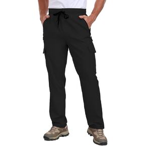 Cargo Pants for Men Water Resistant Hiking Pants Lightweight Fishing Travel Pants Zipper Pocket Outdoor HH2411