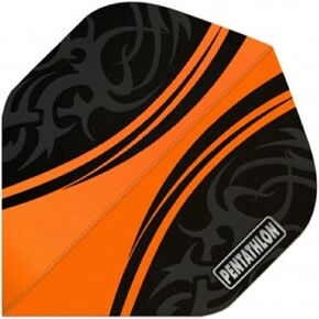 US Darts Pentathlon Orange/Black Standard Dart Flights - 3 Sets (9 Flights) - 100 Micro (Ex-Tough) #0177